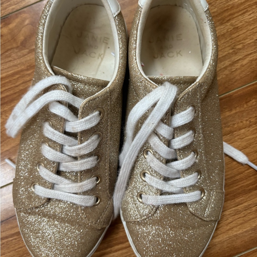Janie and Jack Shimmering Gold Sneakers